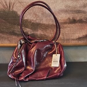 Hobo Divine Deep Plumb Leather Handbag